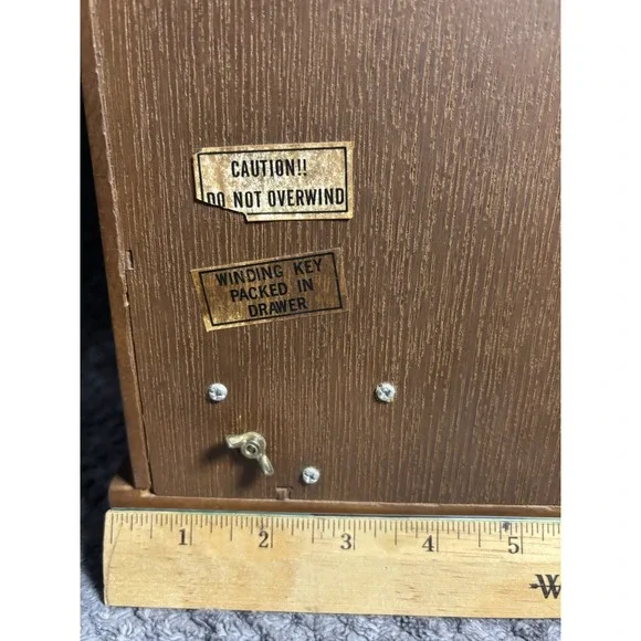 Vintage Grandfather Clock Style‎ Musical Wood Jewelry Box Armoire Hellerware